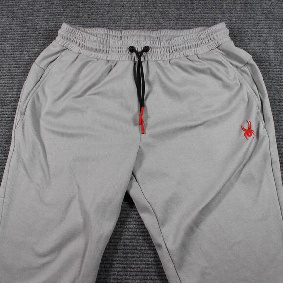Spyder Active Joggers Mens L Gray Fleece Lined Zip Hem Sweatpants - Picture 3 of 11